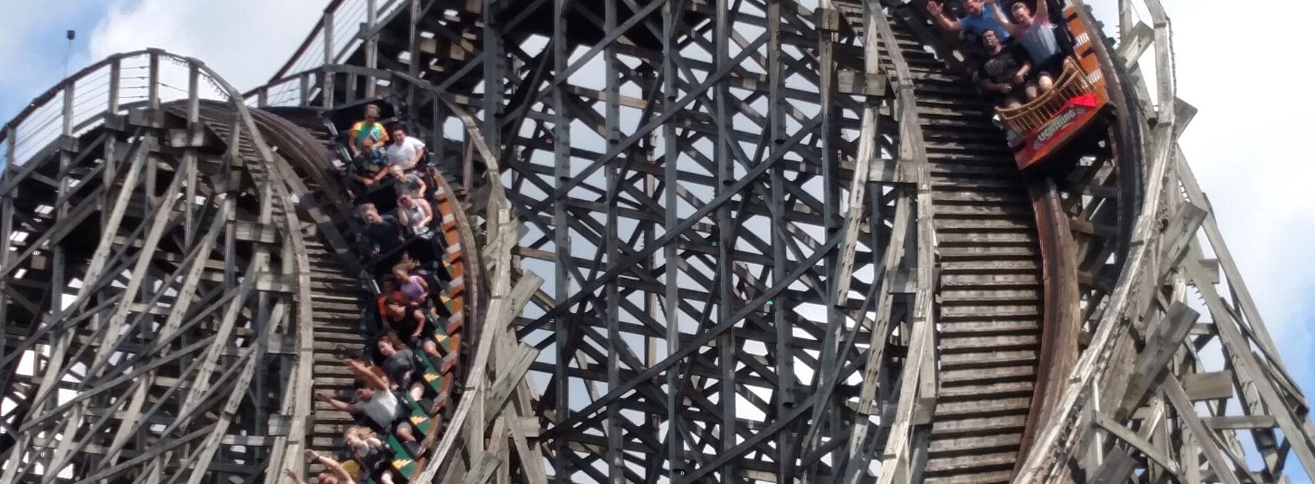 Wooden roller coaster at Hershey Park