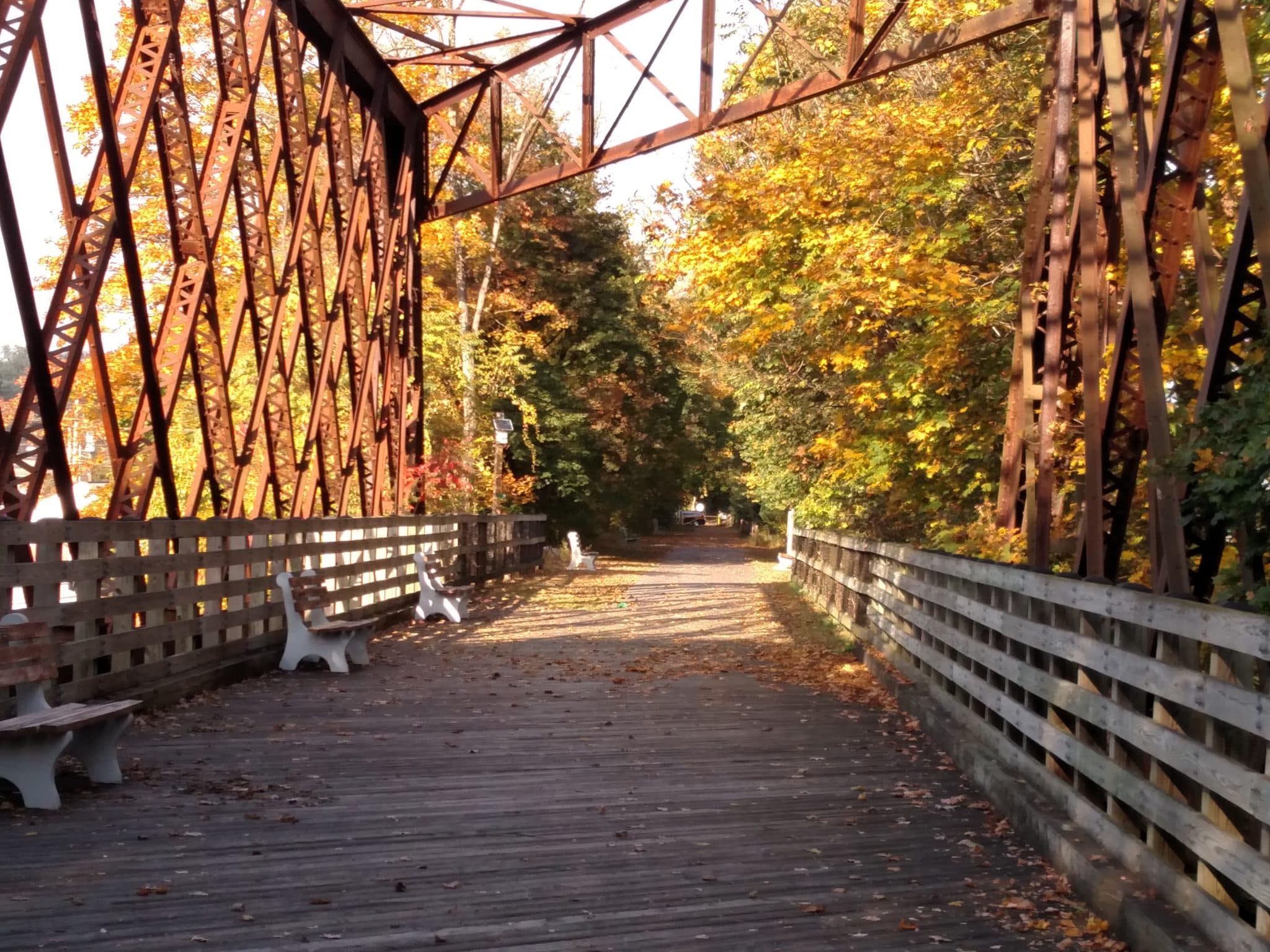 Covered bridge near Hershey PA surrounded by trees in the fall