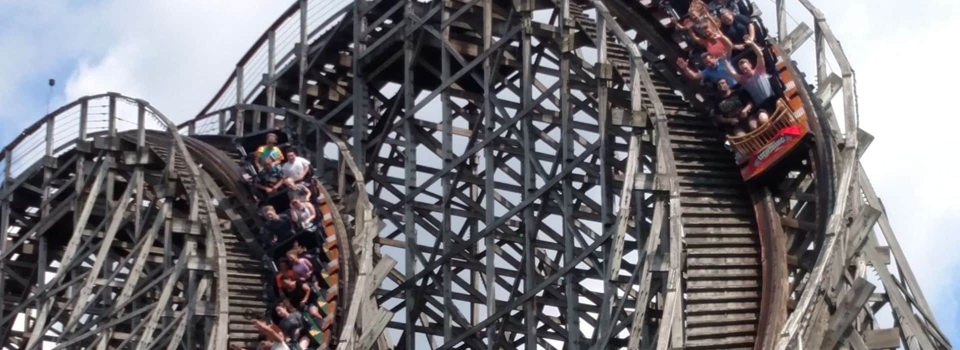 Wooden roller coaster at Hershey Park